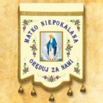 Bandeira bordada da Mãe Imaculada
