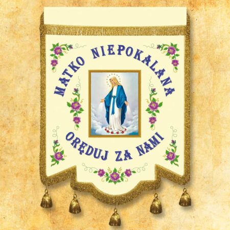 Bandeira bordada da Mãe Imaculada