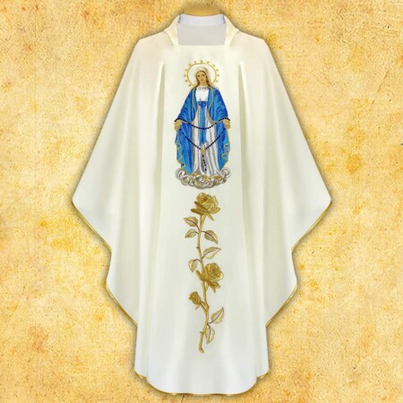 Casula bordada Mãe de Deus do Rosário