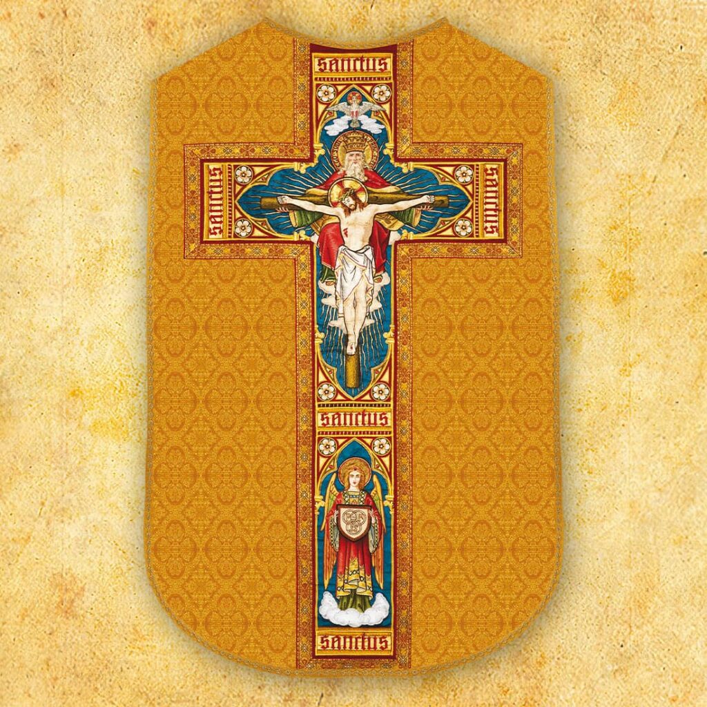 Casula romana réplica Santíssima Trindade