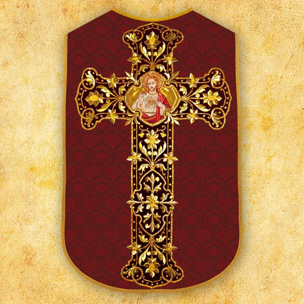 Casula romana réplica Coração de Jesus