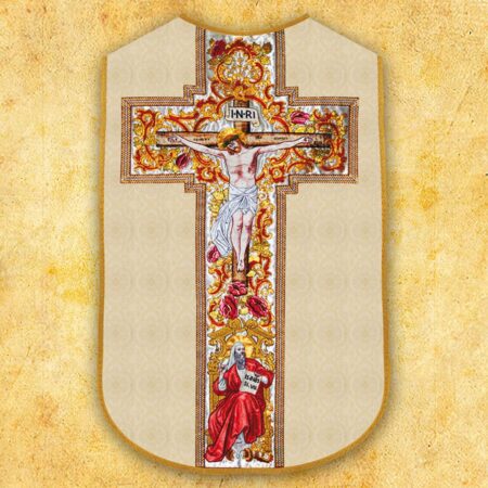 Casula romana réplica Jesus na Cruz