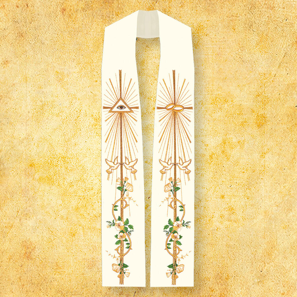 Estola litúrgica com motivo de casamento