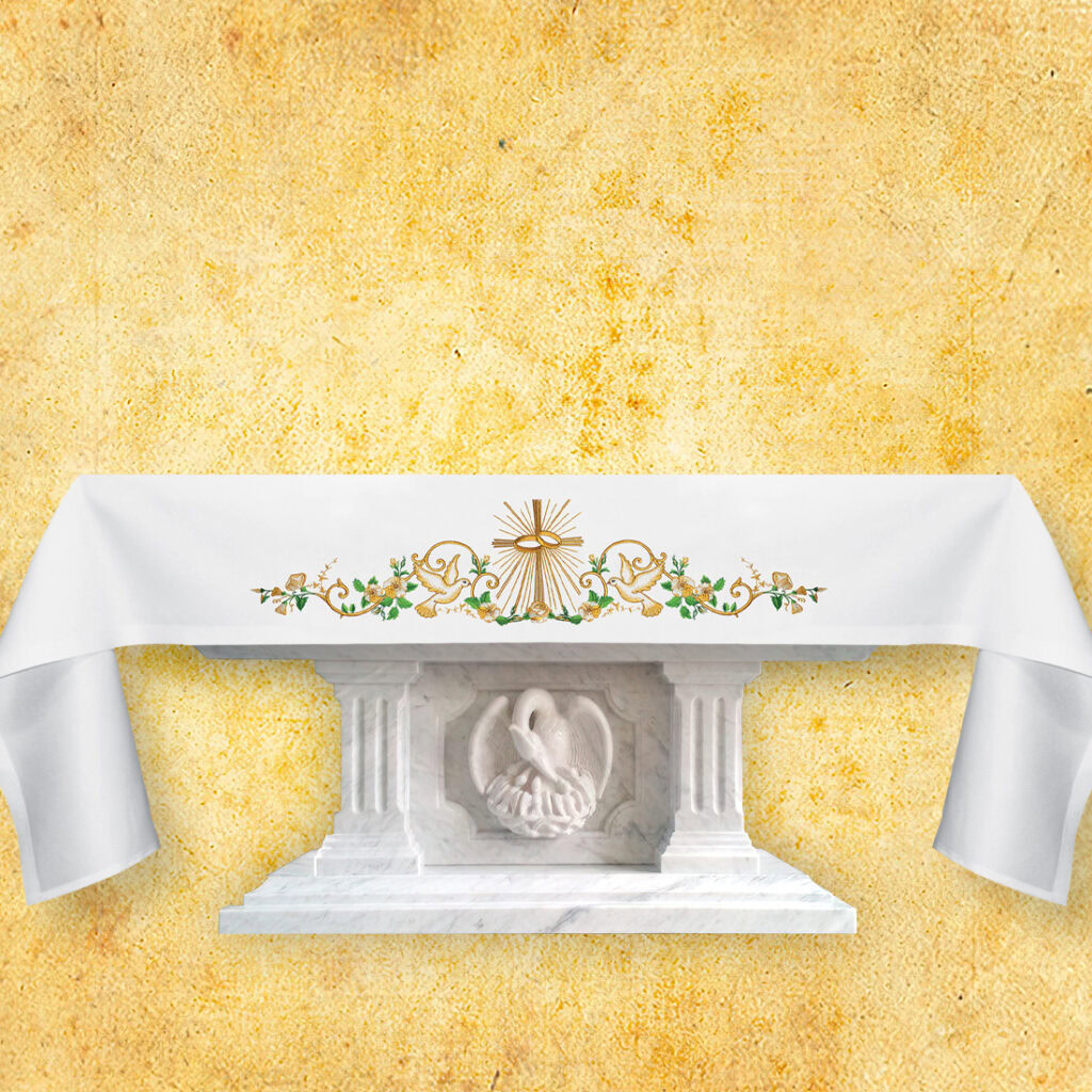 Toalha de altar bordada de casamento