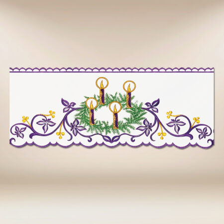 Tira de renda bordada Advento com Coroa