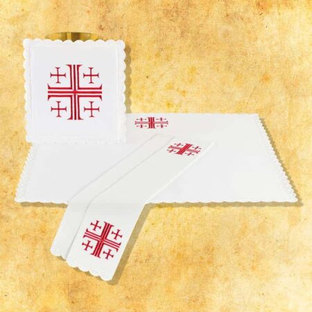 Conjunto de alfaias do cálice cruzes jerusalêmicas