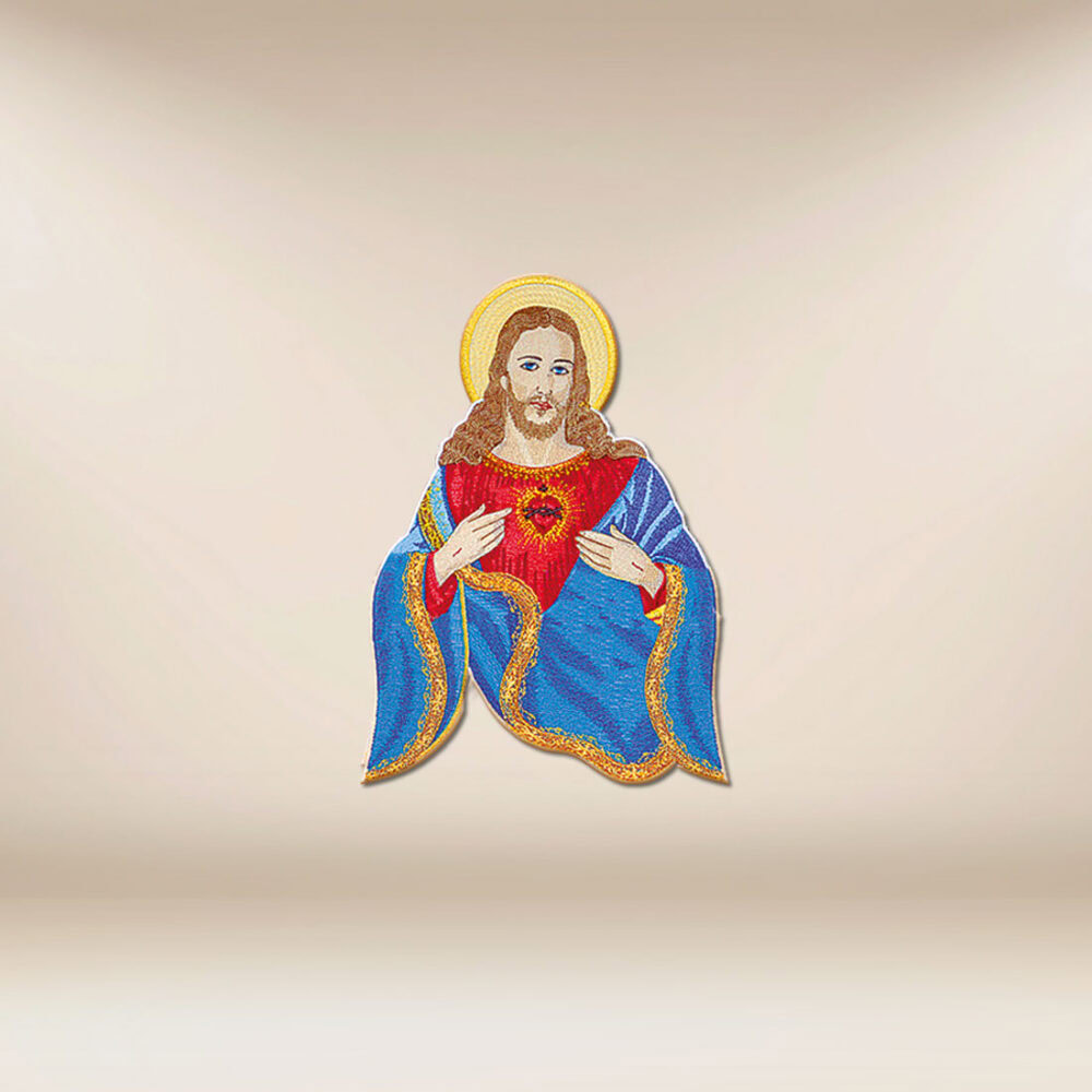 Aplicação bordada Coração de Jesus