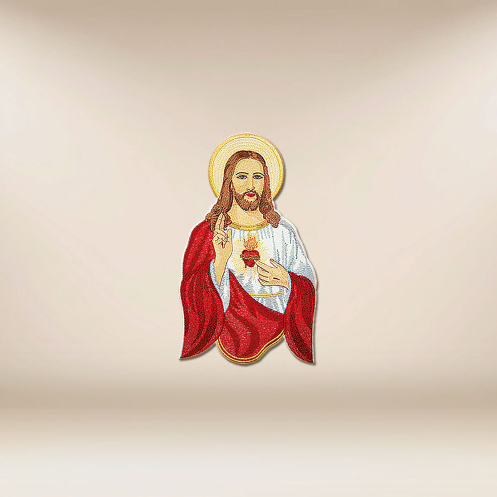 Aplicação bordada "Coração de Jesus"