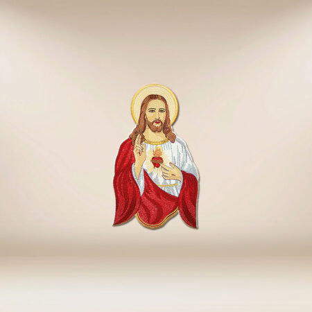 Aplicação bordada "Coração de Jesus"
