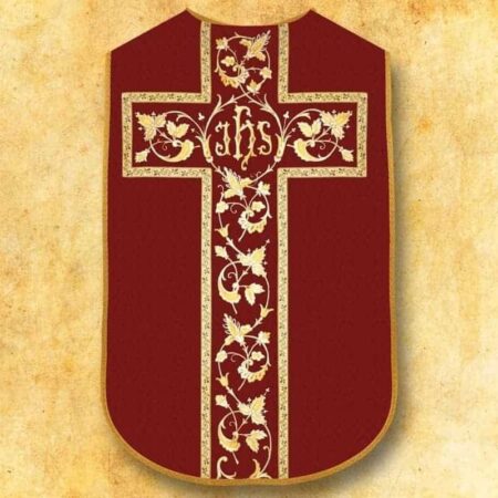 Casula romana réplica vermelha IHS
