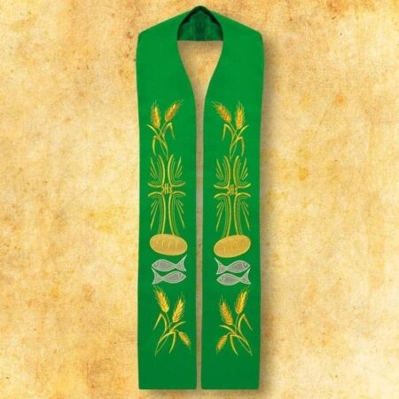 Estola litúrgica bordada verde