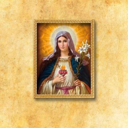 Imagem em Tecido Coração de Maria