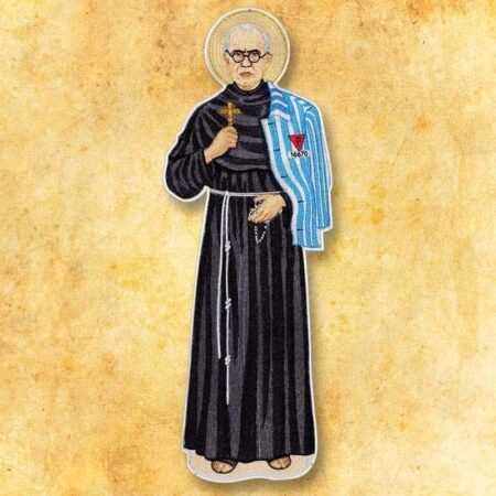 aplicação bordada São Maximiliano Maria Kolbe
