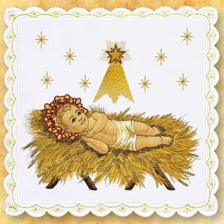Pala do cálice bordada para o Natal