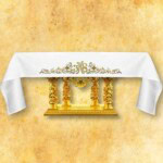 Toalha de altar bordada IHS