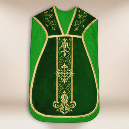 Casula romana na cor verde