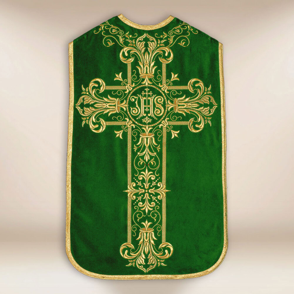 Casula romana na cor verde
