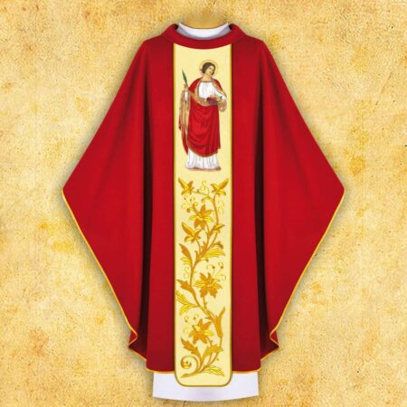 Casula com imagem de Santa Doroteia