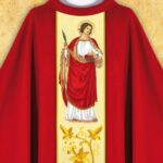 Casula com imagem de Santa Doroteia