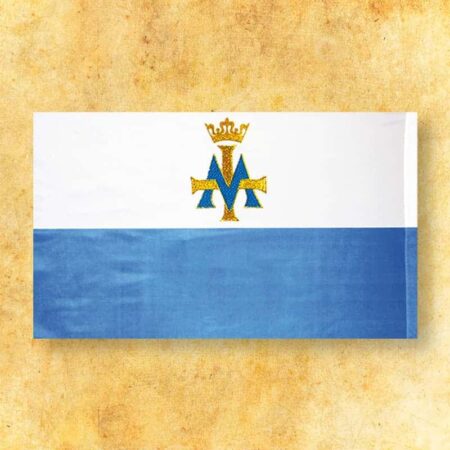 Bandeira Branca e Azul com o síNossa Senhoraolo „M”