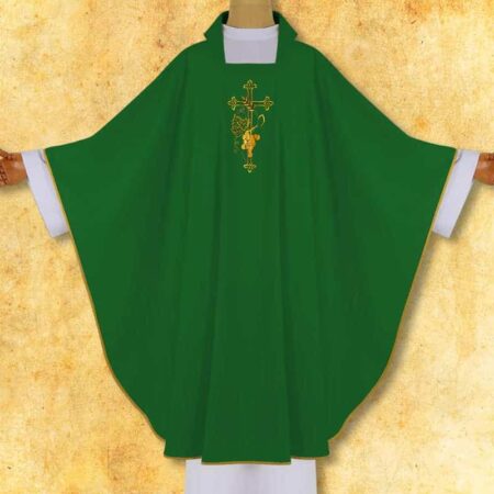 Casula bordada Cruz verde