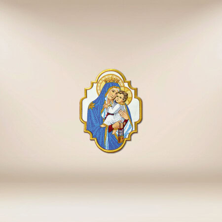 Aplicação bordada Nossa Senhora do Escapulário