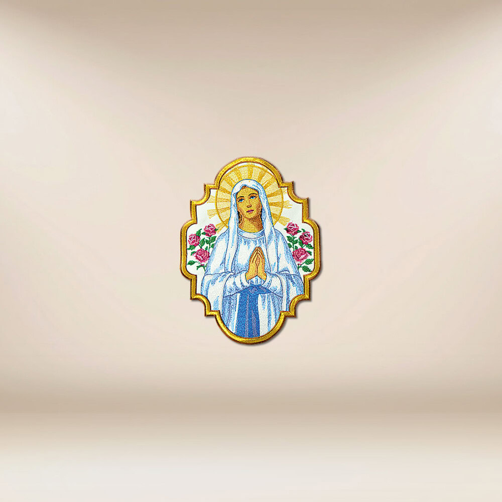 Aplicação bordada Mãe de Deus