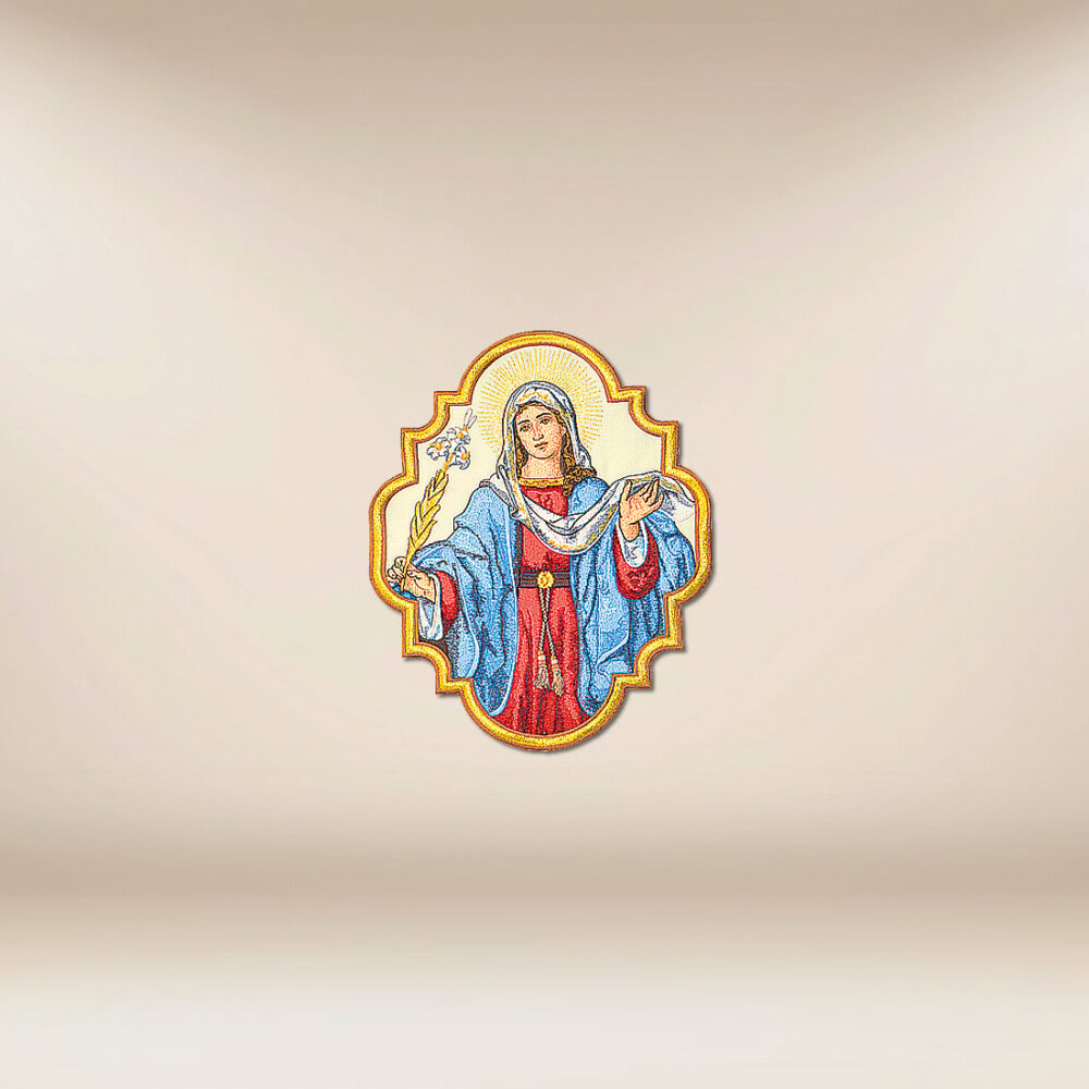 aplicação bordada Nossa Senhora