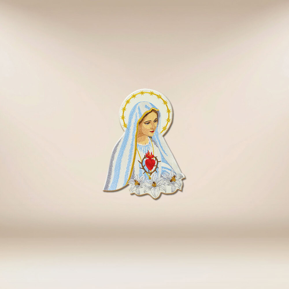 Aplicação bordada Mãe de Deus