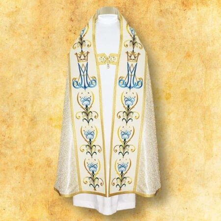 Kapa liturgiczna maryjna haftowana