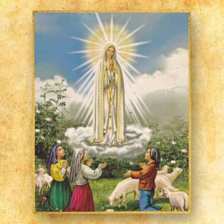 decoração litúrgica Nossa Senhora de Fátima