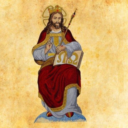 Aplicação bordada Cristo Rei