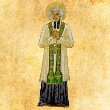 Aplicação bordada "São João Maria Vianney"