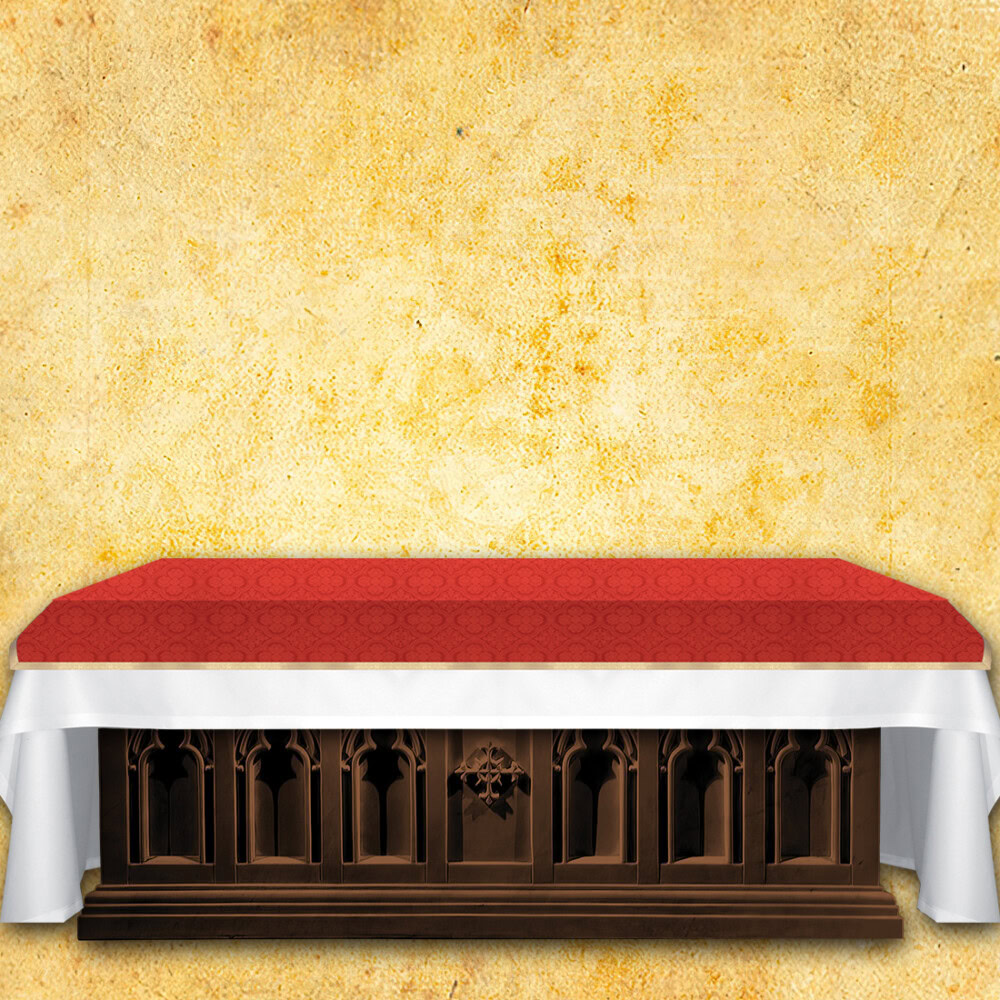 Cobertura de altar em jacquard vermelha