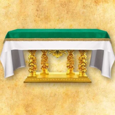 Cobertura de altar de veludo verde