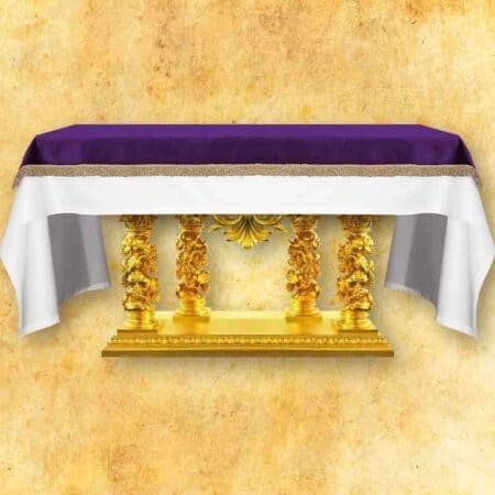 Cobertura de altar de veludo roxa