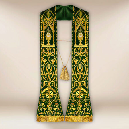 Estola bordada romana Cálice verde