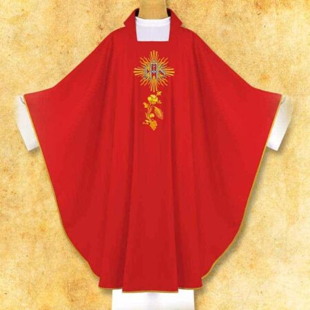 Casula bordada IHS vermelho
