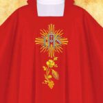 Casula bordada IHS vermelho