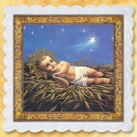 Conjunto de alfaias do cálice com o tema do Menino Jesus