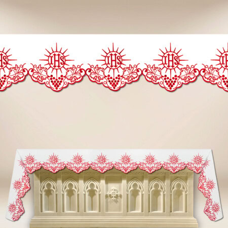 Toalha de altar bordada vermelha