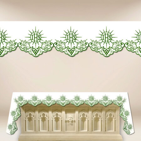 Toalha de altar bordada verde