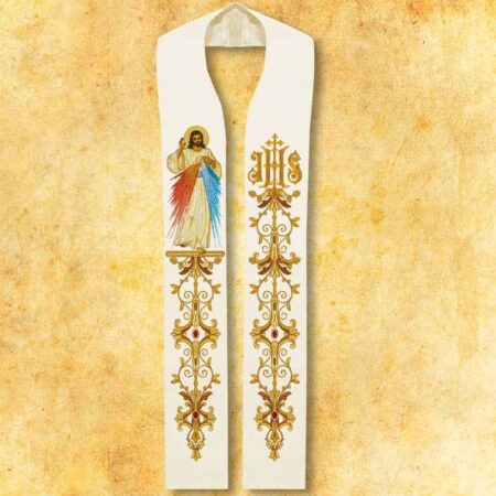 Estola litúrgica com a imagem de Jesus Misericordioso