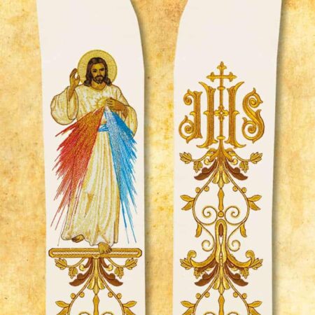 Estola litúrgica com a imagem de Jesus Misericordioso