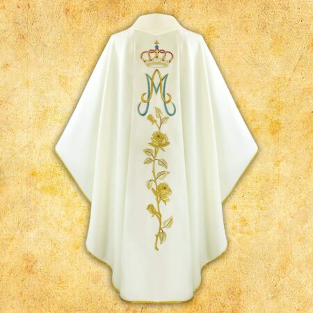 Casula bordada Mãe de Deus de Fátima