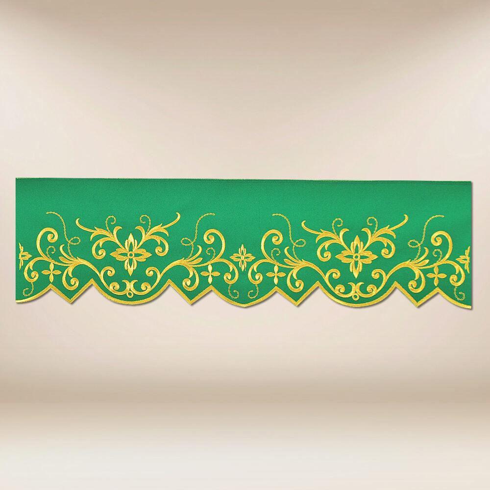 Renda bordada verde 590cm