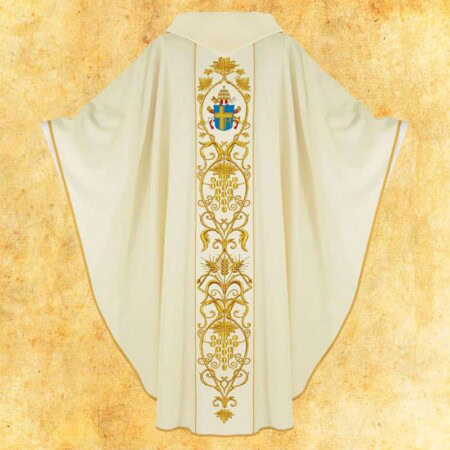 Casula com imagem bordada São João Paulo II