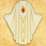 Casula com orphrey bordado Coração de Maria