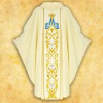 Casula com orphrey bordado Coração de Maria