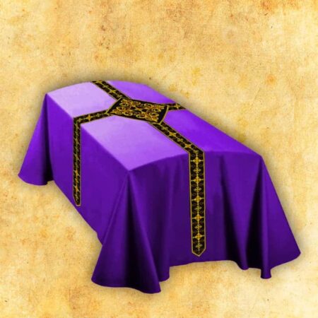 Pano fúnebre bordado roxo para caixão